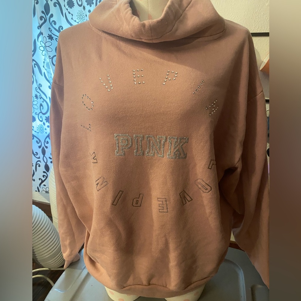 PINK bling and glitter sweatshirt size XL